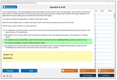 Microsoft AZ-204 Developing Solutions for Microsoft Azure Practice test exam simulator test engine exam Prep practice test questions answers Image 8
