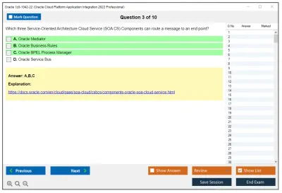 Oracle 1z0-1042-22 Oracle Cloud Platform Application Integration 2022 Professional Practice test exam simulator test engine exam Prep practice test questions answers Image 3
