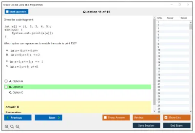 Oracle 1z0-808 Java SE 8 Programmer I Practice test exam simulator test engine exam Prep practice test questions answers Image 11