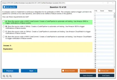 Amazon AWS AWS-Certified-Developer-Associate-DVA-C01 AWS Certified Developer Associate (DVA-C01) Practice test exam simulator test engine exam Prep practice test questions answers Image 12