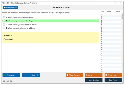 Adobe AD0-300 Adobe Campaign Business Practitioner Practice test exam simulator test engine exam Prep practice test questions answers Image 6