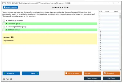 SAP C_THR88_2211 SAP Certified Application AssociateSAP SuccessFactors Learning Management 1H/2022 Practice test exam simulator test engine exam Prep practice test questions answers Image 1