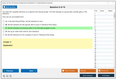 Oracle 1z0-343 JD Edwards EnterpriseOne Distribution 9.2 Implementation Essentials Practice test exam simulator test engine exam Prep practice test questions answers Image 8