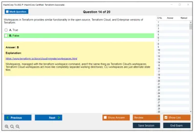 HashiCorp TA-002-P HashiCorp Certified: Terraform Associate Practice test exam simulator test engine exam Prep practice test questions answers Image 14