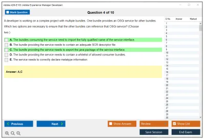 Adobe AD0-E103 Adobe Experience Manager Developer Practice test exam simulator test engine exam Prep practice test questions answers Image 4