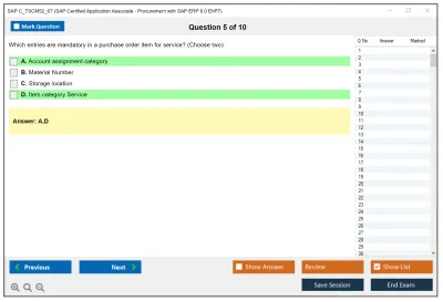 SAP C_TSCM52_67 SAP Certified Application Associate - Procurement with SAP ERP 6.0 EhP7 Practice test exam simulator test engine exam Prep practice test questions answers Image 5