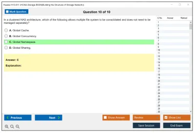Huawei H13-611 HCNA-Storage-BSSN(Building the Structure of Storage Network) Practice test exam simulator test engine exam Prep practice test questions answers Image 10