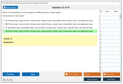ISC2 ISSAP ISSAP Information Systems Security Architecture Professional Practice test exam simulator test engine exam Prep practice test questions answers Image 12