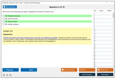 GAQM ISO-31000-CLA ISO 31000 - Certified Lead Risk Manager Practice test exam simulator test engine exam Prep practice test questions answers Image 2
