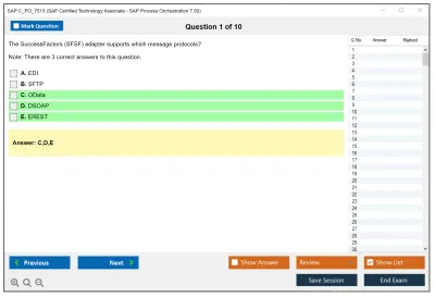 SAP C_PO_7513 SAP Certified Technology Associate - SAP Process Orchestration 7.50 Practice test exam simulator test engine exam Prep practice test questions answers Image 1