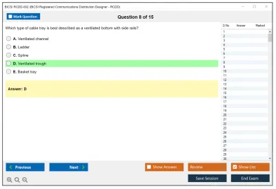 BICSI RCDD-002 BICSI Registered Communications Distribution Designer - RCDD Practice test exam simulator test engine exam Prep practice test questions answers Image 8