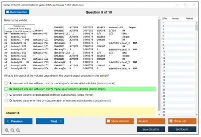 Veritas VCS-261 Administration of Veritas InfoScale Storage 7.3 for UNIX/Linux Practice test exam simulator test engine exam Prep practice test questions answers Image 9