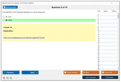 Alibaba Cloud ACA-Operator ACA System Operator Certification Practice test exam simulator test engine exam Prep practice test questions answers Image 9