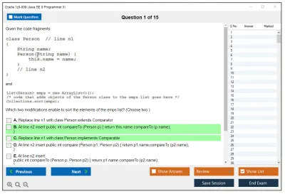 Oracle 1z0-809 Java SE 8 Programmer II Practice test exam simulator test engine exam Prep practice test questions answers Image 1