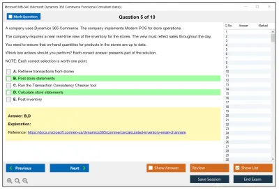 Microsoft MB-340 Microsoft Dynamics 365 Commerce Functional Consultant Practice test exam simulator test engine exam Prep practice test questions answers Image 5