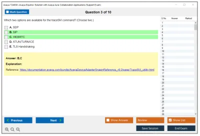 Avaya 72400X Avaya Equinox Solution with Avaya Aura Collaboration Applications Support Exam Practice test exam simulator test engine exam Prep practice test questions answers Image 3