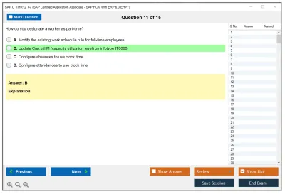 SAP C_THR12_67 SAP Certified Application Associate - SAP HCM with ERP 6.0 EHP7 Practice test exam simulator test engine exam Prep practice test questions answers Image 11