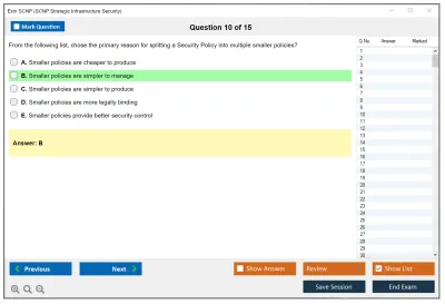 Exin SCNP SCNP Strategic Infrastructure Security Practice test exam simulator test engine exam Prep practice test questions answers Image 10