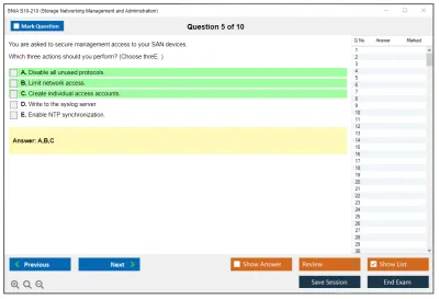 SNIA S10-210 Storage Networking Management and Administration Practice test exam simulator test engine exam Prep practice test questions answers Image 5