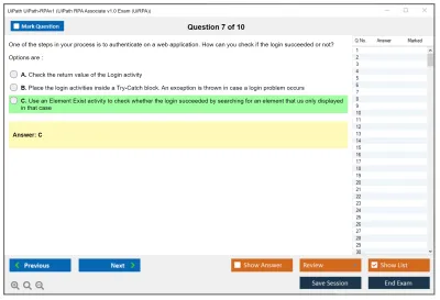 UiPath UiPath-RPAv1 UiPath RPA Associate v1.0 Exam (UiRPA) Practice test exam simulator test engine exam Prep practice test questions answers Image 7