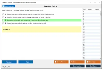 Exin P3OF Portfolio, Programme and Project Offices® Foundation Practice test exam simulator test engine exam Prep practice test questions answers Image 7