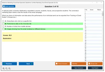 Salesforce Marketing-Cloud-Email-Specialist Salesforce Certified Marketing Cloud Email Specialist Practice test exam simulator test engine exam Prep practice test questions answers Image 3