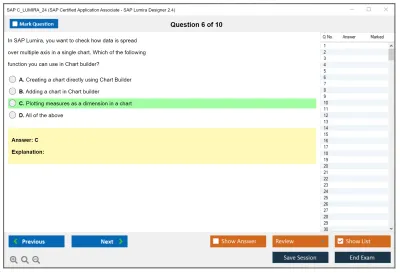 SAP C_LUMIRA_24 SAP Certified Application Associate - SAP Lumira Designer 2.4 Practice test exam simulator test engine exam Prep practice test questions answers Image 6