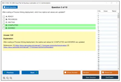 IBM C1000-150 IBM Cloud Pak for Business Automation v21.0.3 Administration Practice test exam simulator test engine exam Prep practice test questions answers Image 3