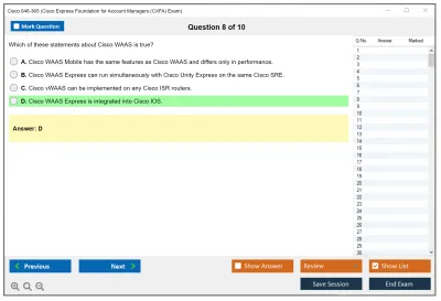 Cisco 646-365 Cisco Express Foundation for Account Managers (CXFA) Exam Practice test exam simulator test engine exam Prep practice test questions answers Image 8
