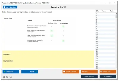 Pegasystems PEGAPCBA87V1 Pega Certified Business Architect (PCBA) 87V1 Practice test exam simulator test engine exam Prep practice test questions answers Image 2