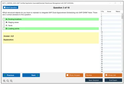 SAP C_S4EWM_2020 SAP Certified Associate - Extended Warehouse Management with SAP S/4HANA Practice test exam simulator test engine exam Prep practice test questions answers Image 3