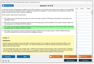 Amazon AWS SAA-C03 AWS Certified Solutions Architect - Associate (SAA-C03) Practice test exam simulator test engine exam Prep practice test questions answers Image 19
