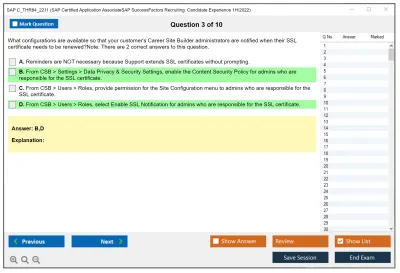 SAP C_THR84_2211 SAP Certified Application AssociateSAP SuccessFactors Recruiting: Candidate Experience 1H/2022 Practice test exam simulator test engine exam Prep practice test questions answers Image 3
