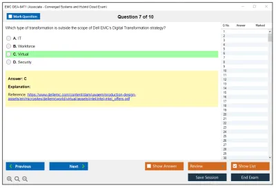 EMC DEA-64T1 Associate - Converged Systems and Hybrid Cloud Exam Practice test exam simulator test engine exam Prep practice test questions answers Image 7