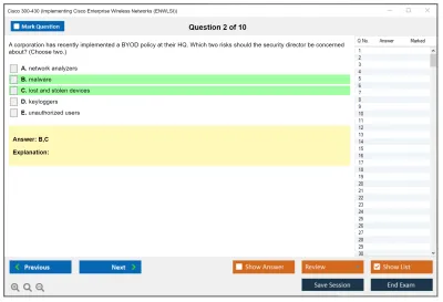 Cisco 300-430 Implementing Cisco Enterprise Wireless Networks (300-430 ENWLSI) Practice test exam simulator test engine exam Prep practice test questions answers Image 2