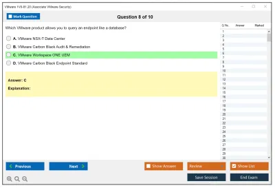 VMware 1V0-81.20 Associate VMware Security Practice test exam simulator test engine exam Prep practice test questions answers Image 8