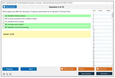 SAP C_TSCM42_66 SAP Certified Application Associate - Production - Planning &amp; Manufacturing with SAP ERP 6.0 EHP6 Practice test exam simulator test engine exam Prep practice test questions answers Image 2