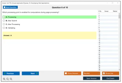 Oracle 1z0-750 Oracle Application Express 18: Developing Web Applications Practice test exam simulator test engine exam Prep practice test questions answers Image 6