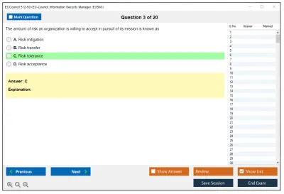 ECCouncil 512-50 EC-Council Information Security Manager (E|ISM) Practice test exam simulator test engine exam Prep practice test questions answers Image 3