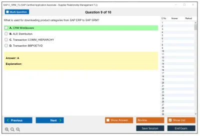 SAP C_SRM_72 SAP Certified Application Associate - Supplier Relationship Management 7.2 Practice test exam simulator test engine exam Prep practice test questions answers Image 9