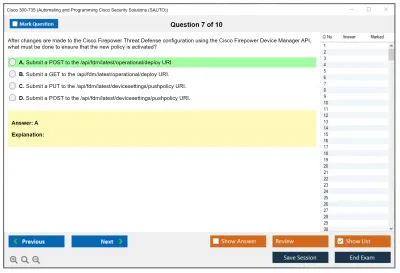 Cisco 300-735 Automating and Programming Cisco Security Solutions (300-735 SAUTO) Practice test exam simulator test engine exam Prep practice test questions answers Image 7