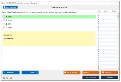 Cisco 700-505 SMB Specialization for Account Managers Practice test exam simulator test engine exam Prep practice test questions answers Image 9