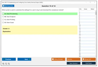 Cisco 300-715 Implementing and Configuring Cisco Identity Services Engine (SISE) v4.0 (300-715 SISE) Practice test exam simulator test engine exam Prep practice test questions answers Image 10