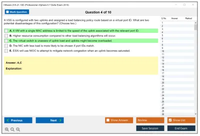 VMware 2V0-21.19D Professional vSphere 6.7 Delta Exam 2019 Practice test exam simulator test engine exam Prep practice test questions answers Image 4