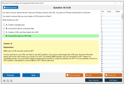 Microsoft 70-410 Installing and Configuring Windows Server 2012 Practice test exam simulator test engine exam Prep practice test questions answers Image 18