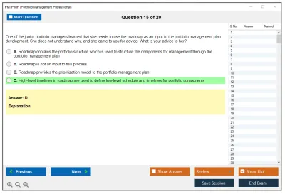 PMI PfMP Portfolio Management Professional (PfMP) Practice test exam simulator test engine exam Prep practice test questions answers Image 15