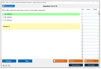 SAP P_TSEC10_75 SAP Certified Technology Professional - System Security Architect Practice test exam simulator test engine exam Prep practice test questions answers Image 15