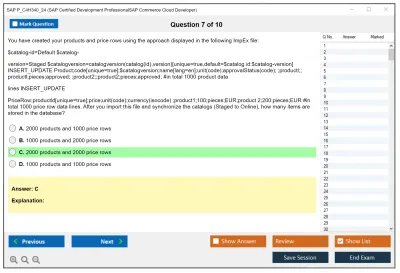 SAP P_C4H340_24 SAP Certified Development ProfessionalSAP Commerce Cloud Developer Practice test exam simulator test engine exam Prep practice test questions answers Image 7