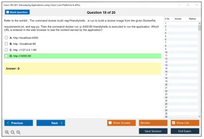 Cisco 350-901 Developing Applications using Cisco Core Platforms and APIs (DEVCOR) Practice test exam simulator test engine exam Prep practice test questions answers Image 18