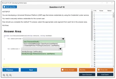 Microsoft 70-357 Developing Mobile Apps Practice test exam simulator test engine exam Prep practice test questions answers Image 4